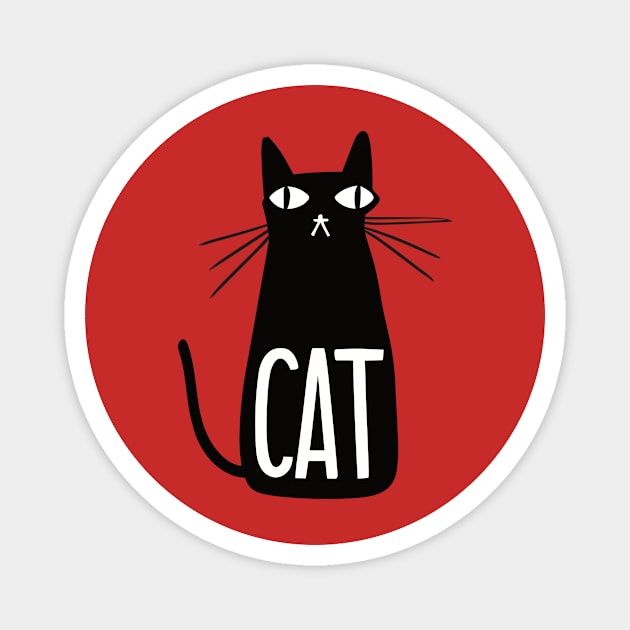 Cool Black Hepcat Cat Magnet by Sorry Frog